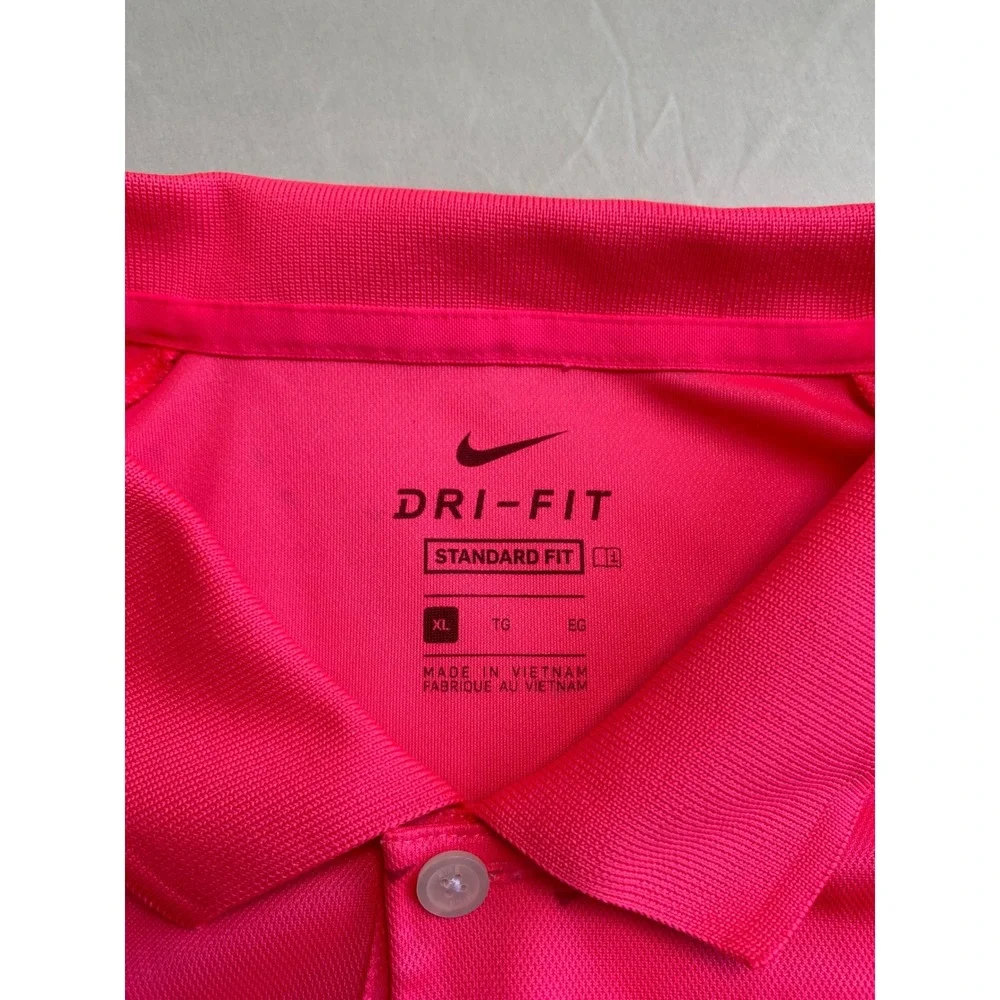 Nike Dri-FIT Mens Golf Polo Shirt Neon Pink Geometric Print CU9841-639 XL
